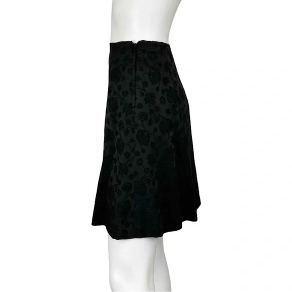 Giorgio Armani Black Floral Skirt Size 38 D0156 - Picture 2 of 10